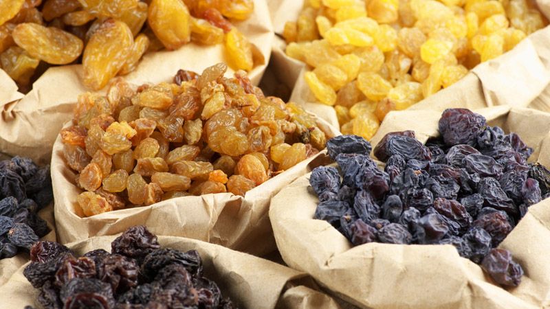 The cost of exporting raisins to Moscow Russia