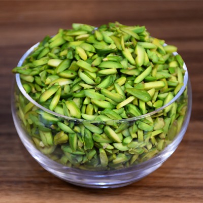 Sliced ​​first class Iranian green pistachios