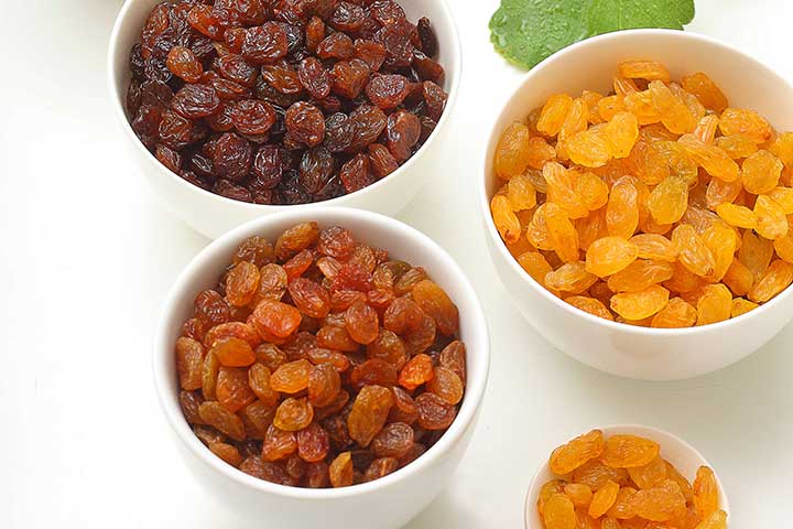 Types of raisins produced by Nutex